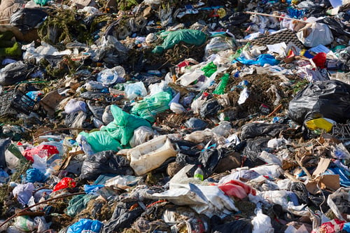 Preview: Open air garbage dump. Plastic waste pollution. Global warming. Climate