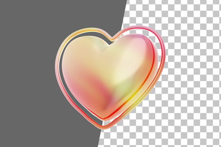 Preview: Heart With Outline Shape 3D Icon