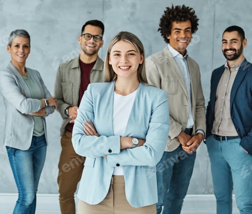 Preview: young business people meeting office portrait diversity teamwork group success corporate colleague