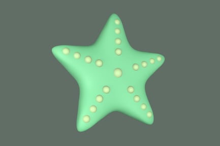 Visualização: Ilustração 3D Starfish Sea