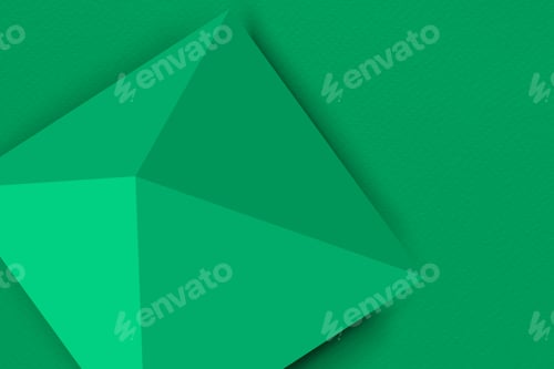 Preview: Green pyramid background, geometric 3D rendered shape