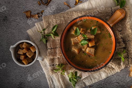 Preview: Mushroom soup with crispy pastry