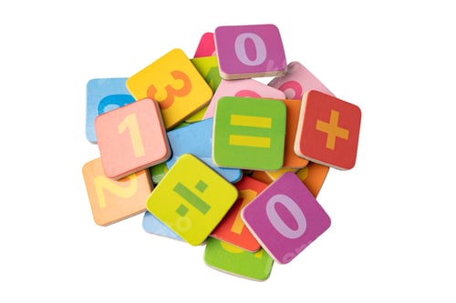 Preview: Math number colorful on white background.