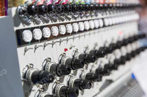 Preview: Professional sewing machine closeup, nobody