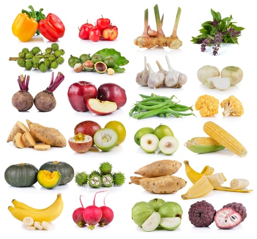 Preview: fruit and vegetable on white background