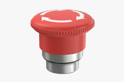 Preview: Emergency Restart Button: Red Circular Control