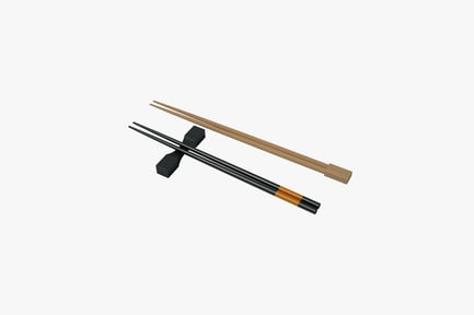 Preview: Two chopsticks with contrasting handles and rest