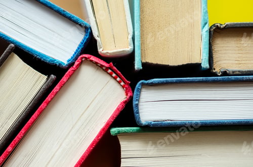 Preview: Closeup of antique books educational, academic and literary concept