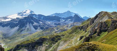 Preview: View of Grande Motte (3653m) and Grande Casse (3855m) from Aiguille Percee, France