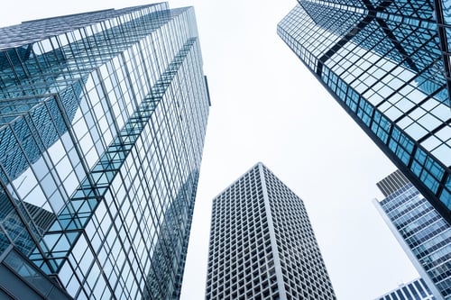Preview: Bottom view of the office tower skyscraper