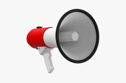 Preview: Red & White Bullhorn Loudspeaker