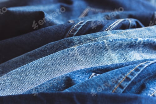 Preview: Denim Texture Close Up with Stitching Details