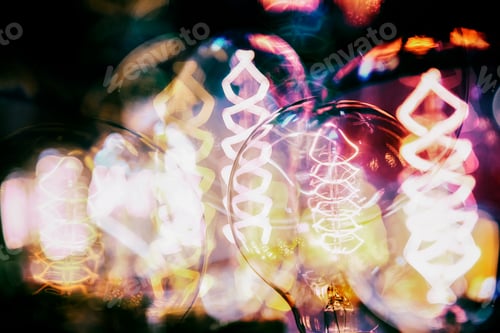 Preview: Abstract Glowing Light Bulbs with Pink Hue