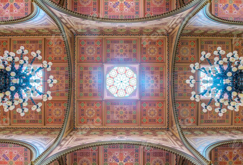 Preview: 54741,Ornate ceiling of Dohany Street Synagogue, Budapest, Hungary