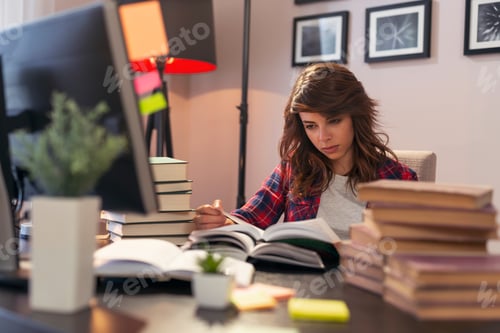 Preview: Girl studying for an exam
