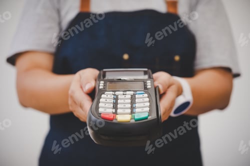 Preview: Paying by credit card , buying and selling products using a credit card swipe machine