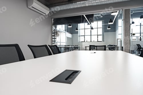 Preview: Modern empty office meeting room close up