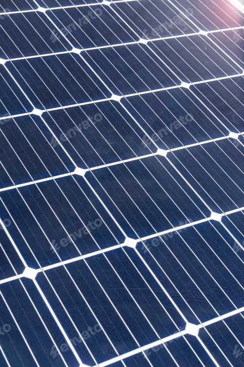 Preview: Solar panel texture background. Photovoltaic cells, close-up, sunny day