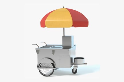 Preview: Mobile Hotdog Vending Cart with Umbrella