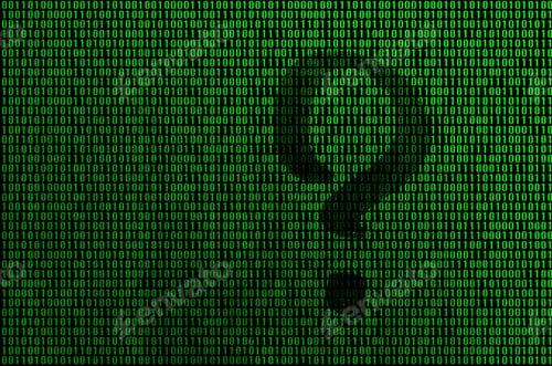 Preview: An image of a binary code from bright green digits