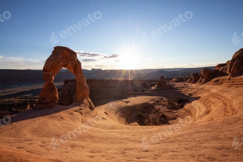 Preview: Landscape of the unique sandstone rock formation in the desert. American Nature Background