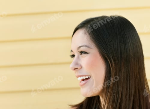Preview: Side portrait of woman smiling