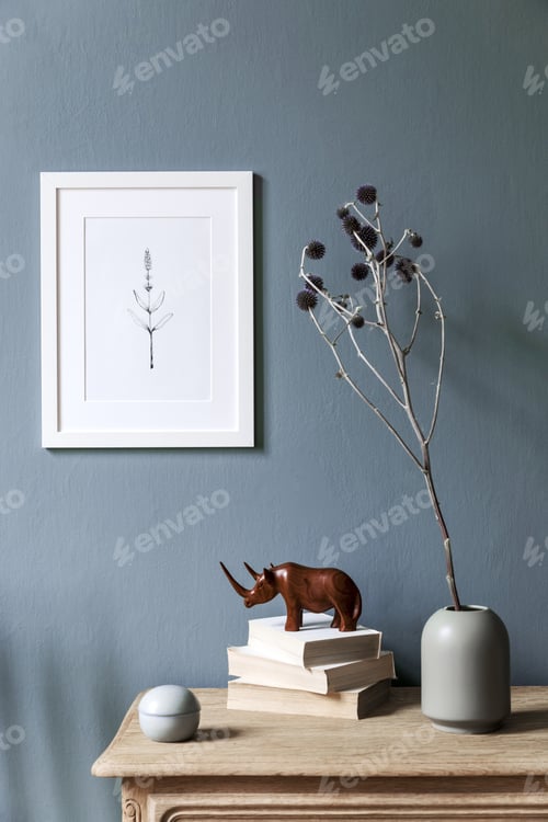 Preview: Stylish and creative composition of modern living room/hall interior design
