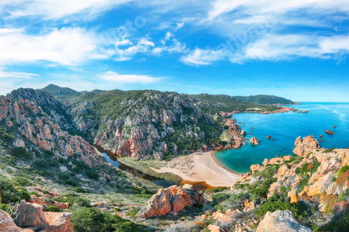 Preview: Splendid view of Li Cossi beach on Costa Paradiso resort.