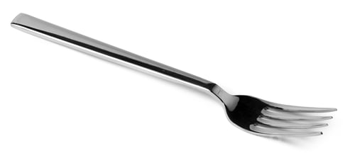 Preview: Silver dining fork isolated on white background