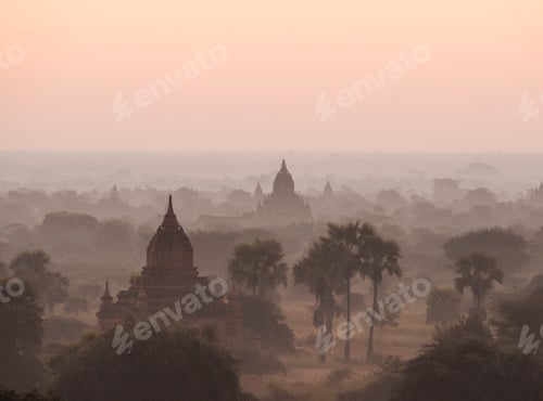 Preview: Scenic view of Bagan at sunset, Mandalay Region, Myanmar