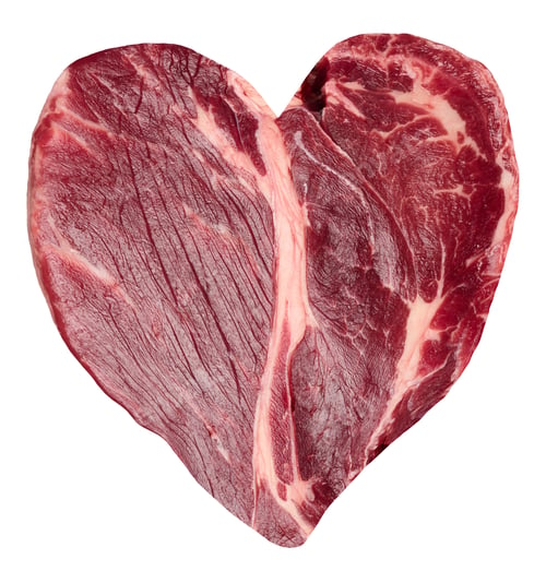 Preview: Beef raw steak chuck eye roll on isolated background, top view