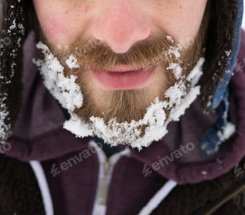 Preview: Frozen snow on the beard