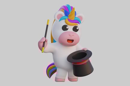 Preview: Magic unicorn cartoon character