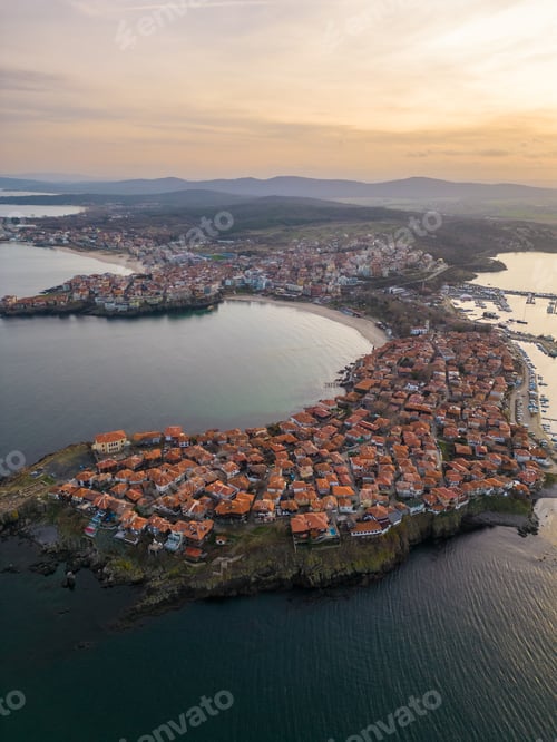 Preview: Aerial view of the old town Sozopol, Burgas region, Bulgaria