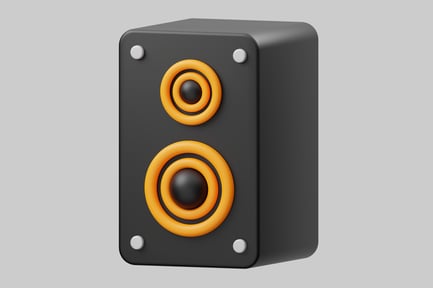 Preview: Cartoon speaker with orange accents