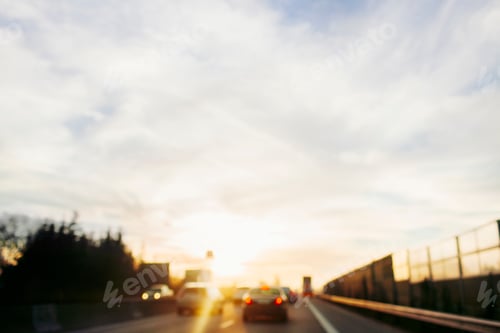 Preview: Sunset drive on a busy highway