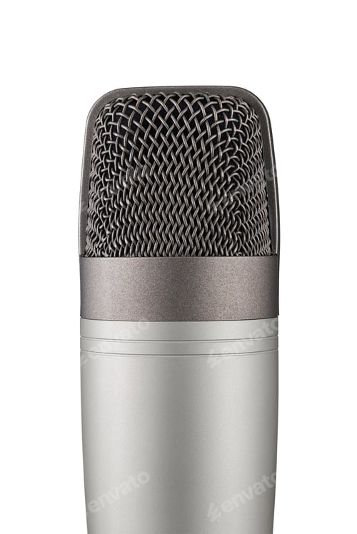 Preview: Gray studio condenser microphone isolated on white background