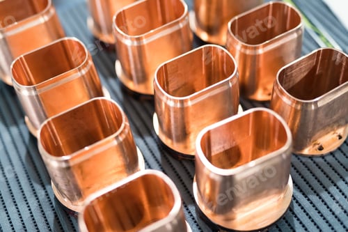 Preview: Copper tube metal scrap parts background