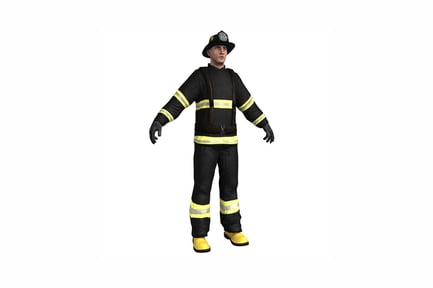 Preview: Firefighter in usaf uniform with extended arms