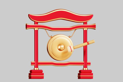Preview: Gong stand with gong.