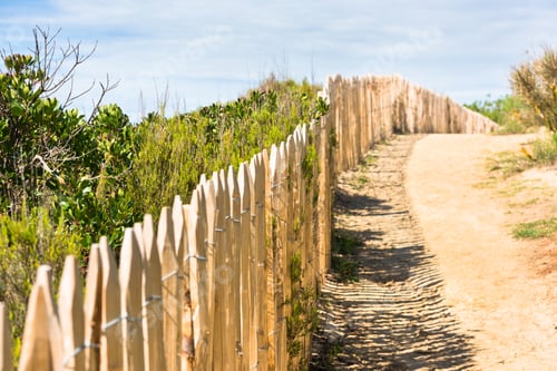 Preview: Wooden fence on Atlantic beach in France