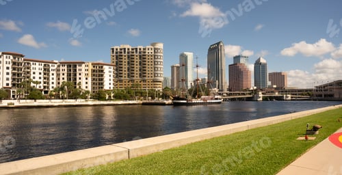 Preview: Marine Boat Ship Canal Downtown Urban Metro Skyline Tampa Bay Florida