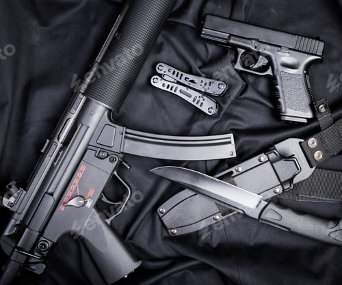 Preview: modern weapon, black background
