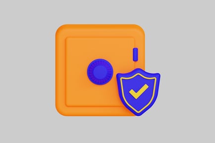 Preview: Orange square with blue accents