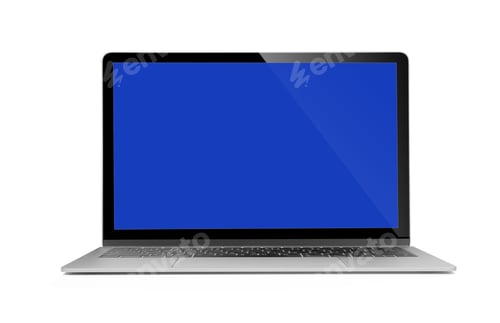 Preview: Isolated laptop with empty space on white background