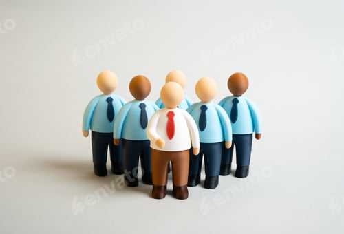 Preview: Business team with a manager at the helm. Department. Working human resources