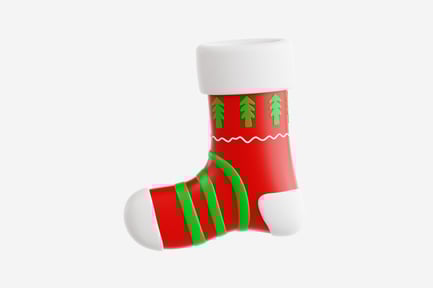 Preview: 3D Christmas Stocking with Pine Tree Pattern