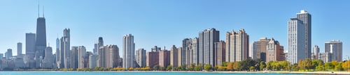 Preview: High quality panoramic picture of Chicago waterfront skyline, US
