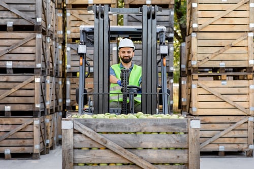 Preview: Work in warehouse, loading products for storage, production and sale