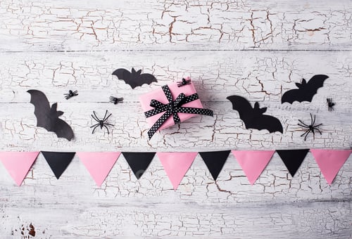 Preview: Pink and black decoration for Halloween